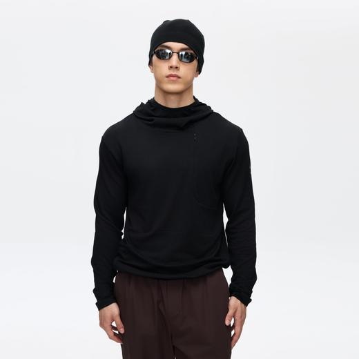 Oneup弹力网眼华夫格连帽套头长袖 商品图3