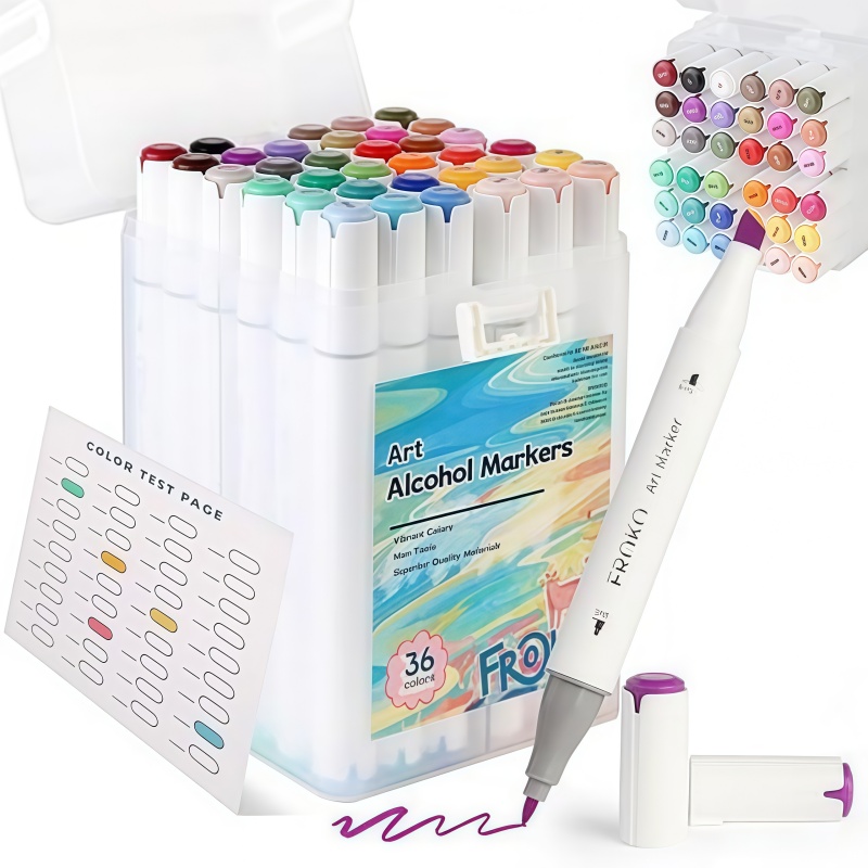 美国2026年新款高品质 FROKO 36色双头艺术马克笔 带便携盒 绘画/着色马克笔 书籍绘画 卡片制作