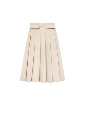 浅咖色灯芯绒百褶半裙