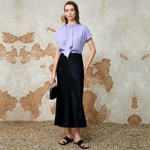 EITIE爱特爱精致气质温柔小立领直筒通勤小上衣夏季新款8213925 商品图4