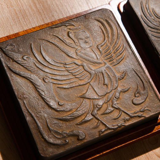 北齐古邺城“羽人”古砖制对砚（一套两方） 商品图11