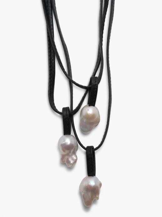 订购8周到｜MONIES-Mint-Albea 巴洛克珍珠 橡木 皮革 项链［丹麦设计师］ 商品图2