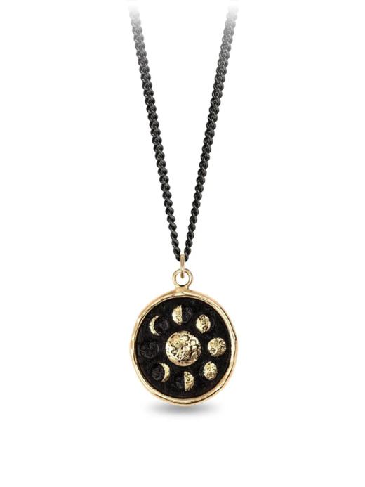 订购5周到｜Pyrrha-Moon Phases-月相 银 黑色 项链［加拿大设计师］ 商品图0