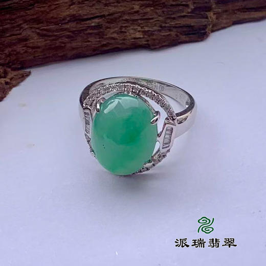 派瑞翡翠 18k金翡翠戒指 冰种 绿色 商品图1