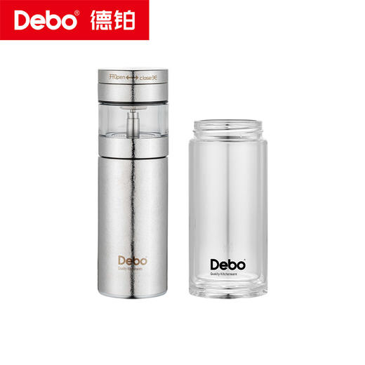 Debo德铂-罗顿纯钛泡茶杯300ml 内外纯钛 真空保温留住醇香原味（配玻璃杯身） 商品图10