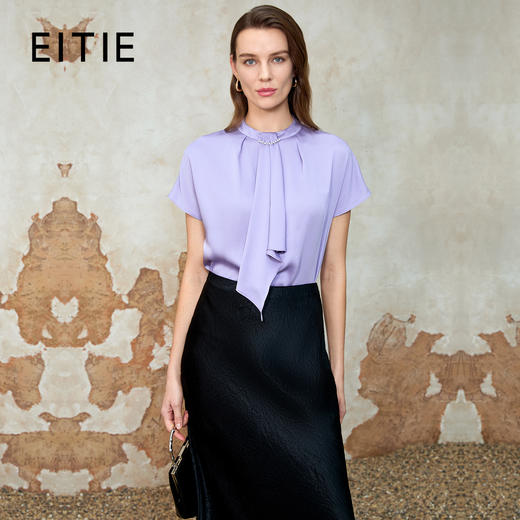 EITIE爱特爱精致气质温柔小立领直筒通勤小上衣夏季新款8213925 商品图0