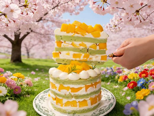 【D】5寸椰香芒果斑斓蛋糕 商品图0