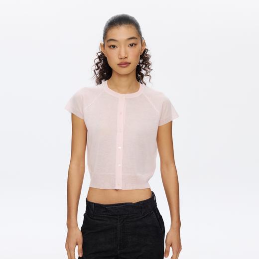 Oneup天丝亚麻插肩袖短袖开衫 商品图2