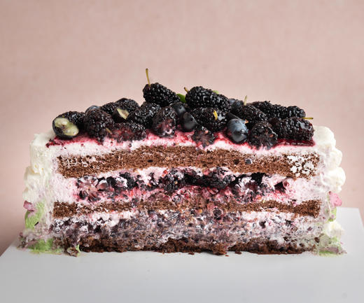 【桑野雪峰】手工熬制桑葚酱+应季桑葚+血糯米+可可戚风胚（提前一天预定） 商品图2