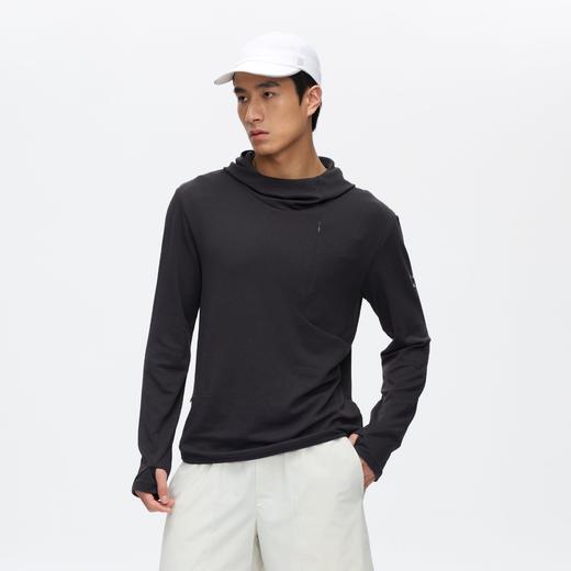 Oneup弹力网眼华夫格连帽套头长袖 商品图0