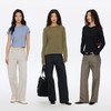Oneup光泽感斜纹直筒裤 商品缩略图4