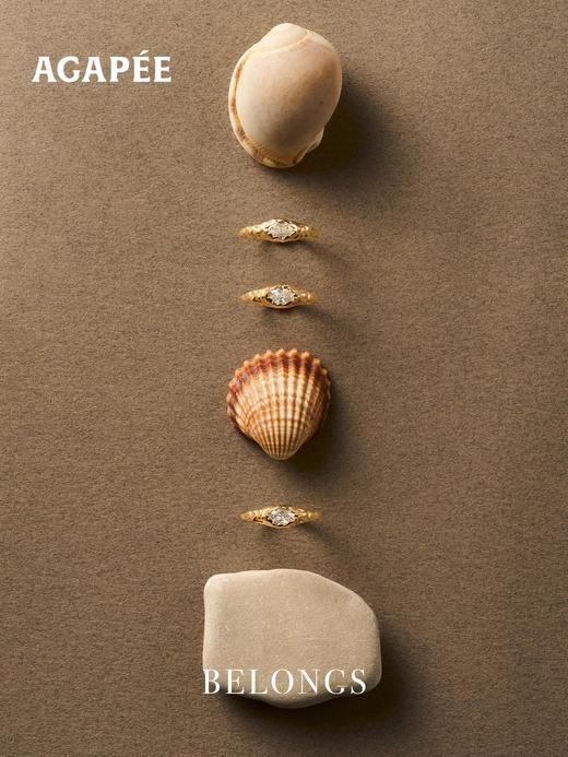 北京仓｜Agapee-MARIA-金色 锤纹 白色锆石 戒指［法国设计师］ 商品图2