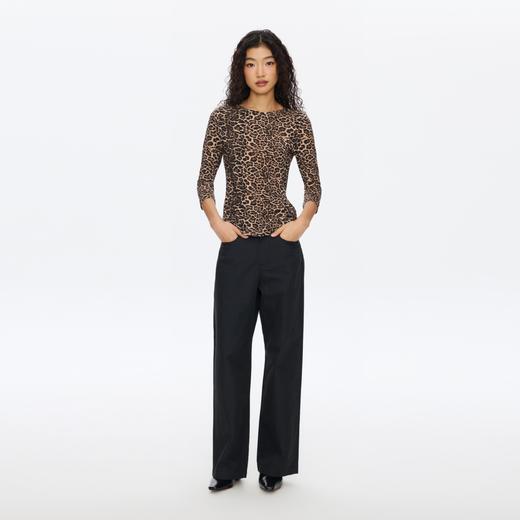 Oneup豹纹羊毛七分袖T恤 商品图2