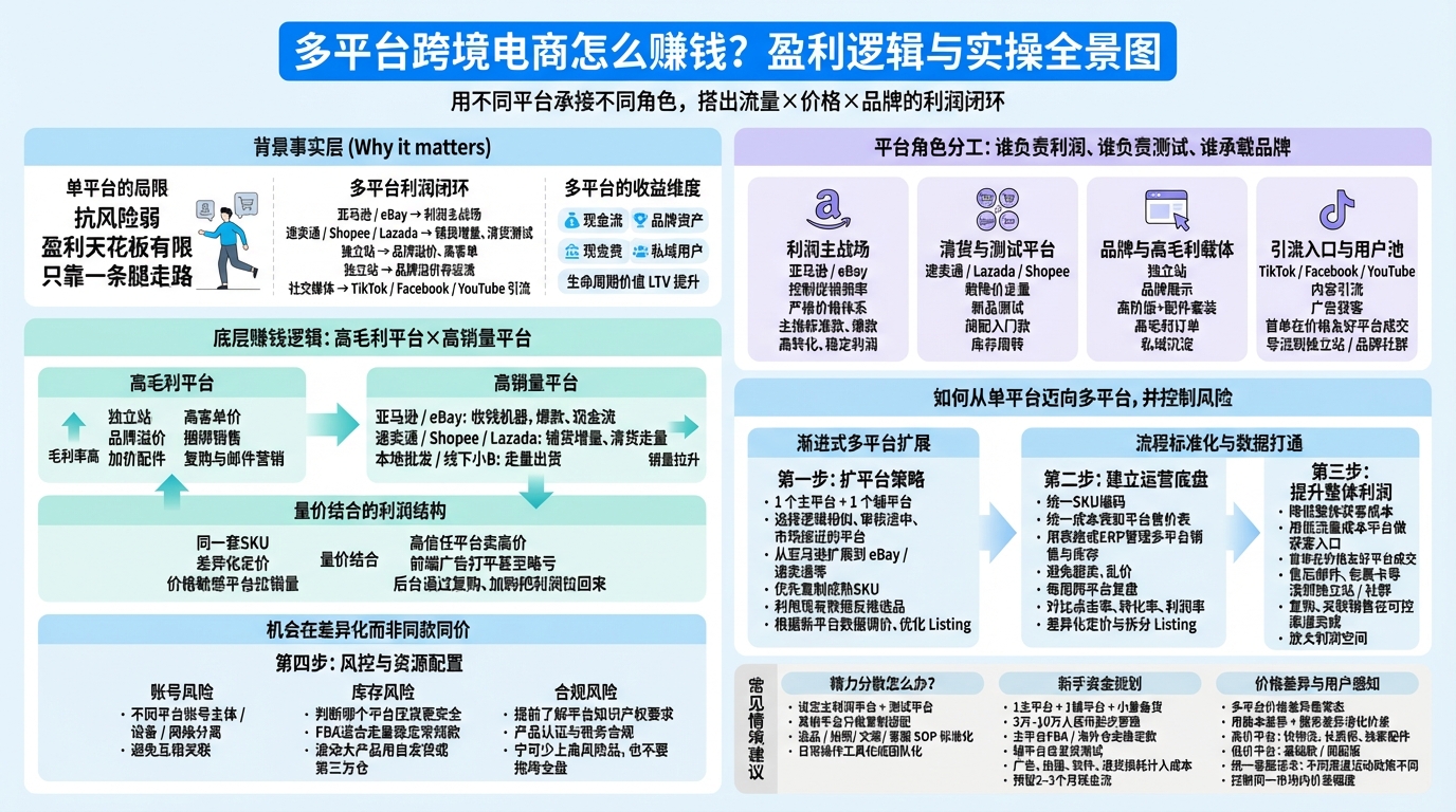 多平台跨境电商有哪些主流赚钱方式？