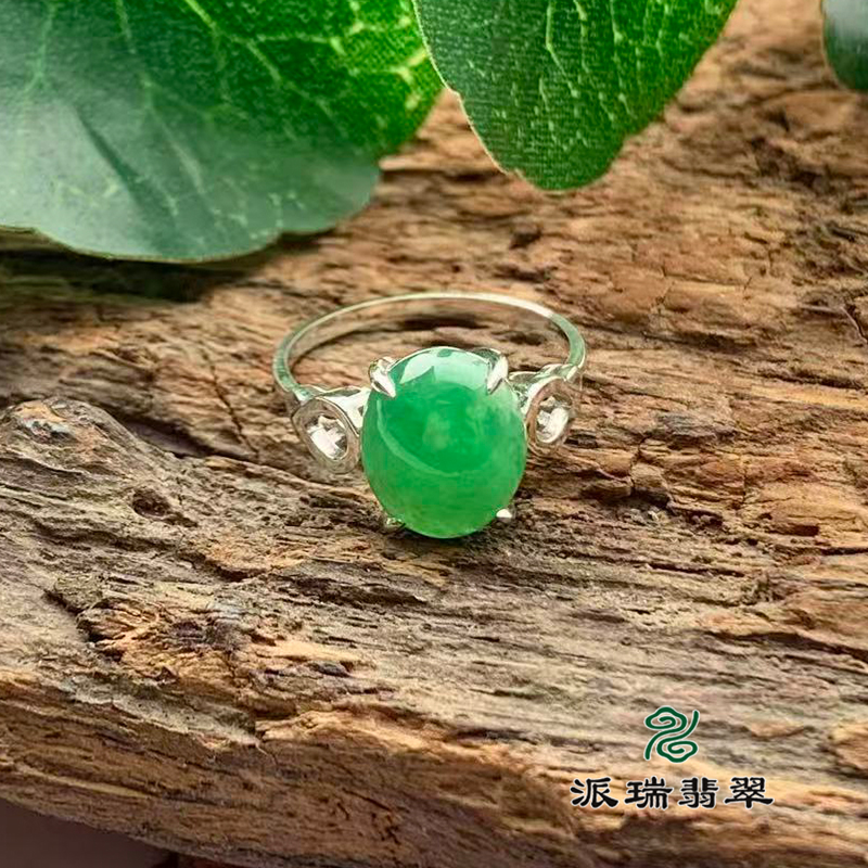 派瑞翡翠 18k金翡翠吊坠 冰种 满绿