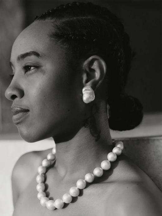 订购8周到｜MONIES-Mint-淡水珍珠 巴洛克珍珠 皮革 项链［丹麦设计师］ 商品图0