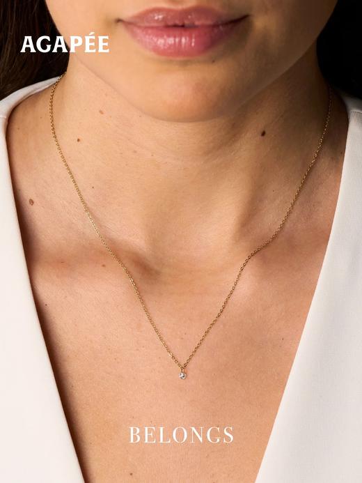 北京仓｜Agapee-SOLA-单颗 钻石 吊坠 项链［法国设计师］ 商品图0