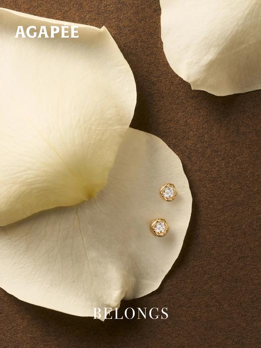 北京仓｜Agapee-ADA-金色 不规则 钻石 耳钉［法国设计师］ 商品图2