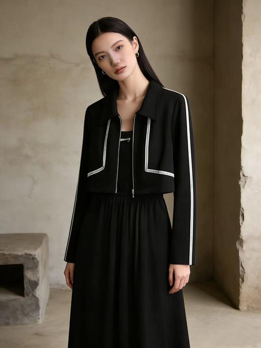 418良粉节|2026 活动爆款～【自营】衣周期～（二件套）Q17翻领小外套➕吊带连衣裙套装-喜出 商品图3