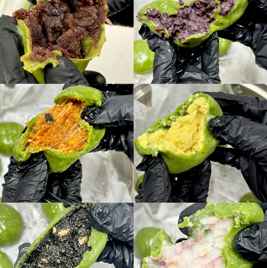 青团（红豆沙/芝麻花生/玫瑰山药/肉松/紫米/榴莲，六个口味一盒）