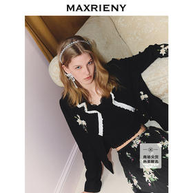 【商场同款】MAXRIENY轻奢高知穿搭收腰外套百合珠片绣花25秋款(货号:MC86JA271)