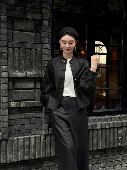 盛唐婧 | 新中式轻奢设计感龟裂纹对襟外套 商品图9