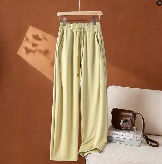 LS竹纤维女士休闲高腰直筒裤7526 商品图0