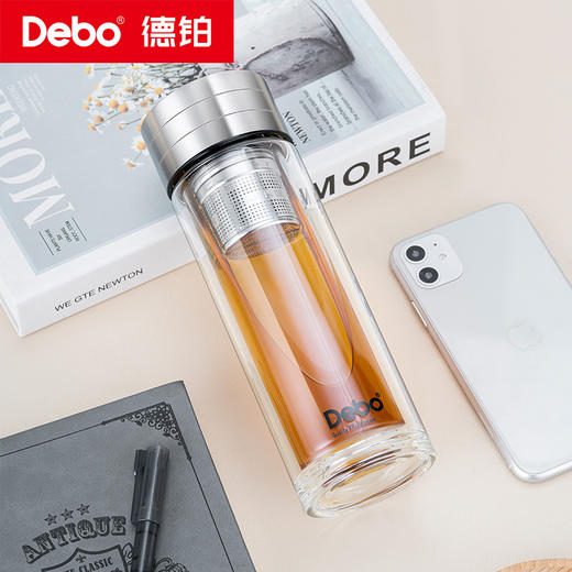 Debo德铂-伯格曼斯磁吸玻璃杯320ml 一键分离茶仓 茶汤浓淡随心掌控 商品图2
