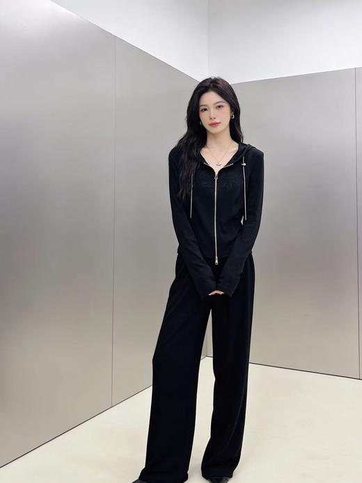 活动爆款【自营】衣周期～（二件套）Q02修身连帽针织上衣➕休闲直筒裤套装-喜出 商品图4