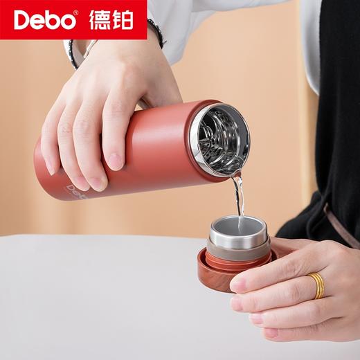 Debo德铂-卡罗尔 斯凯立真空保温杯礼盒装 316不锈钢夏季保冷冬季保温 创新专利滤茶畅饮 商品图5