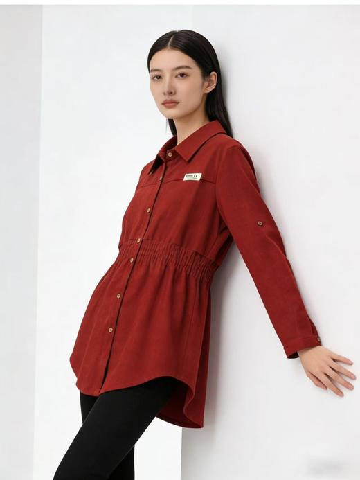 418良粉节|2026 活动爆款 活动爆款【自营】衣周期～Q60 收腰复古中长大衫可卷袖口-喜出 商品图1