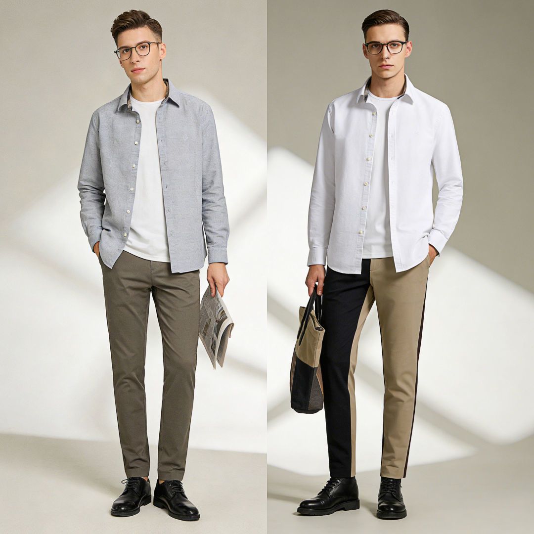 MartineWester男进口棉纤维牛津纺面料长袖衬衣11045526