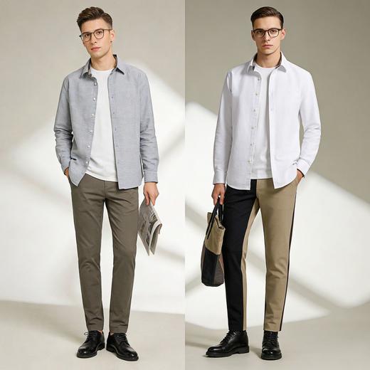 MartineWester男进口棉纤维牛津纺面料长袖衬衣11045526 商品图0