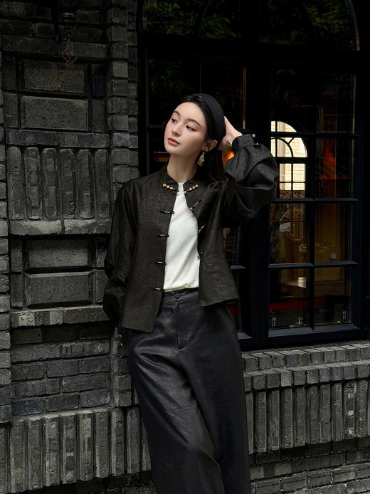 盛唐婧 | 新中式轻奢设计感龟裂纹对襟外套 商品图11