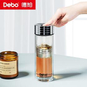 Debo德铂-阿隆索磁吸玻璃杯350ml 商务儒雅大气玻璃杯 一键按压开关磁吸设计可控泡茶浓淡