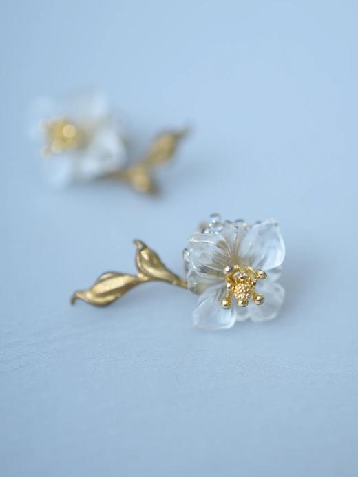北京仓｜Monshiro-sasayuri-水晶 笹百合 耳环［日本设计师］ 商品图3