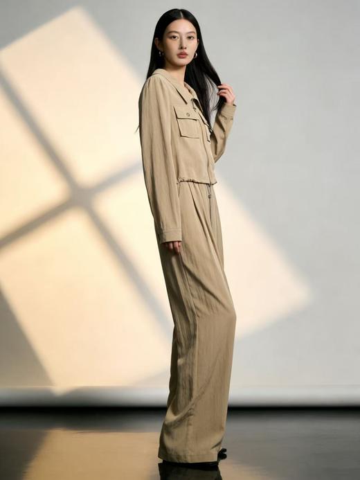 418良粉节|2026 活动爆款【自营】衣周期～（二件套）Q06短款翻领上衣➕休闲直筒裤套装-喜出 商品图7