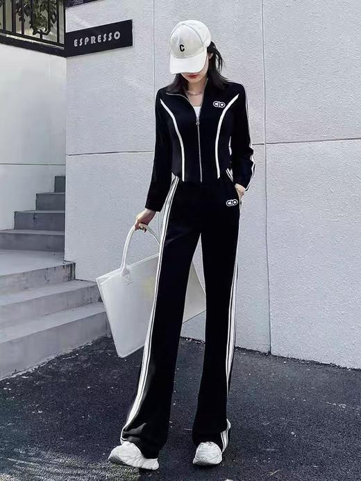 418良粉节|2026 活动爆款～【自营】衣周期～（二件套）Q09休闲立领修身外套➕两穿可抽绳休闲裤套装-喜出 商品图2