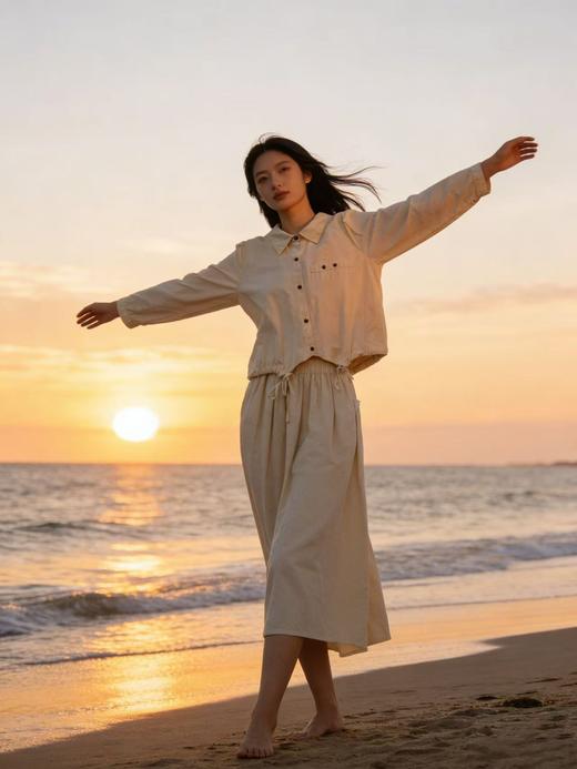 418良粉节|2026 活动爆款【自营】衣周期～（二件套）100%棉！5106 长袖长衣➕半身裙套装-喜出 商品图3