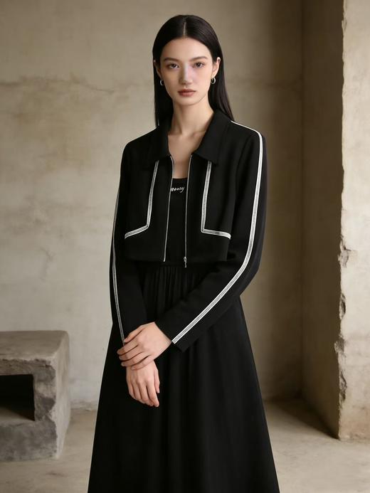 418良粉节|2026 活动爆款～【自营】衣周期～（二件套）Q17翻领小外套➕吊带连衣裙套装-喜出 商品图1