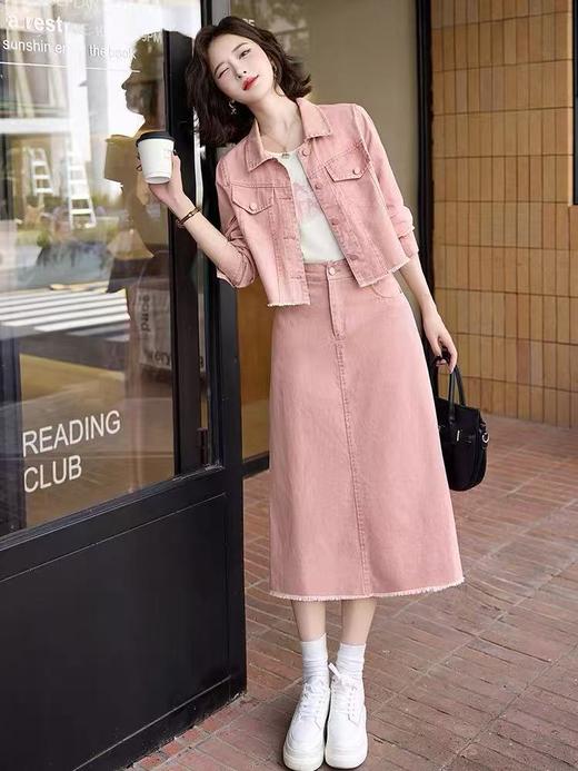 活动爆款【自营】衣周期～（三件套）A07 休闲牛仔穿搭套装新款设计感炸街时尚修身包臀裙-喜出 商品图1