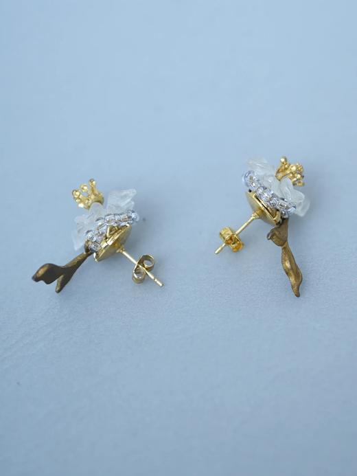 北京仓｜Monshiro-sasayuri-水晶 笹百合 耳环［日本设计师］ 商品图5