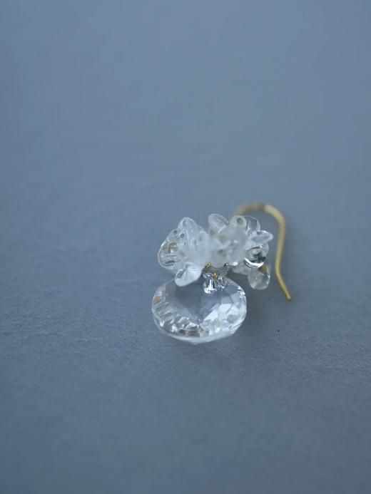 北京仓｜Monshiro-annabelle-白色 水晶 安娜贝尔绣球 耳坠［日本设计师］ 商品图8