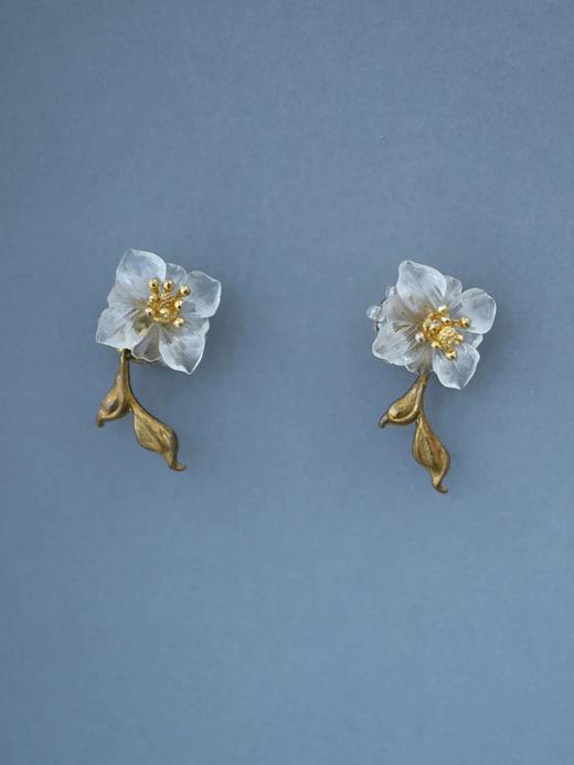 北京仓｜Monshiro-sasayuri-水晶 笹百合 耳环［日本设计师］ 商品图2