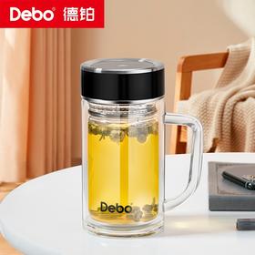 Debo德铂-斯托尔 朗格克 拉文德玻璃杯 高硼硅玻璃 双层加厚 隔热不烫手 办公、家用、健身、旅行 随时畅饮