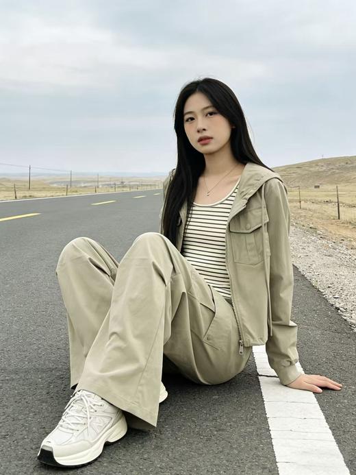 活动爆款【自营】衣周期～（三件套）A06休闲连帽外套➕条纹背心➕休闲工装裤-喜出 商品图6