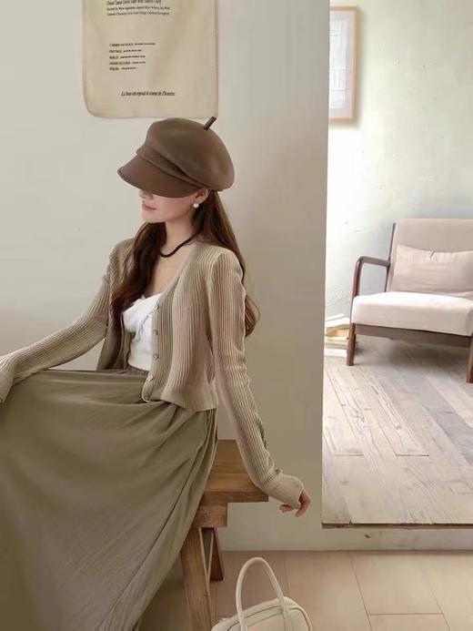 活动爆款【自营】衣周期～（三件套）Q38针织开衫➕吊带➕松紧腰半身裙-喜出 商品图4