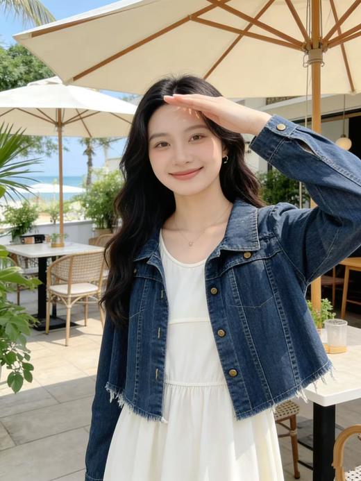 418良粉节|2026 活动爆款【自营】衣周期～（二件套）Q07牛仔外套➕背心连衣裙度假风套装-喜出 商品图3