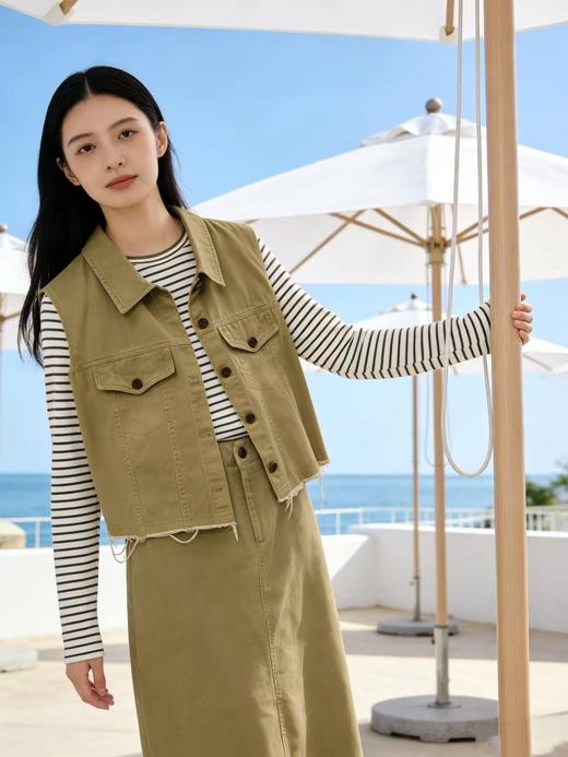 活动爆款【自营】衣周期～（三件套）Q23牛仔马甲➕超软条纹衫➕牛仔半裙套装-喜出 商品图2