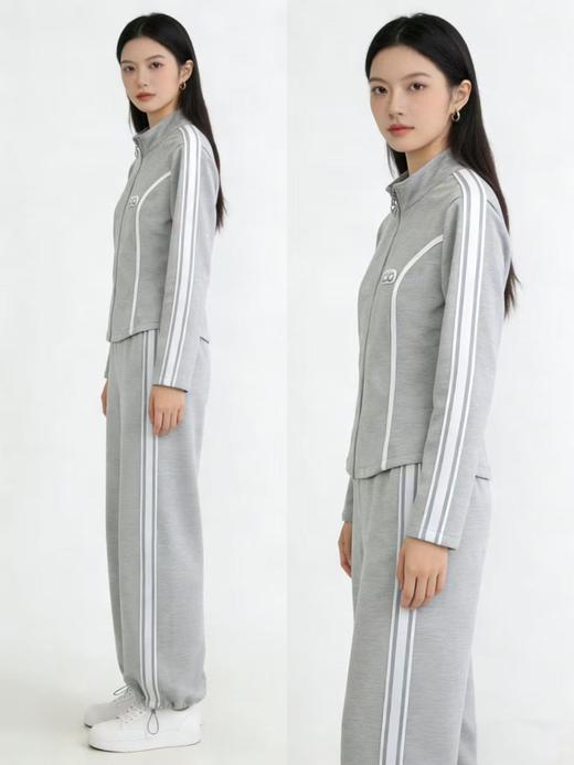 418良粉节|2026 活动爆款～【自营】衣周期～（二件套）Q09休闲立领修身外套➕两穿可抽绳休闲裤套装-喜出 商品图4